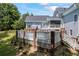 An elevated aerial view of a private pool, deck, and screened in porch at 2610 Ginger Dr, Buford, GA 30519