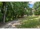 Lush backyard with mature trees provides a tranquil retreat, offering privacy and a connection with nature at 2610 Ginger Dr, Buford, GA 30519
