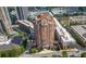 Stunning aerial view of condo building with surrounding cityscape and neighborhood amenities at 3435 Kingsboro Ne Rd # 603, Atlanta, GA 30326