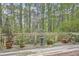 Back deck with plants and bird bath surrounded by lush greenery and tall trees at 103 Nob Hl, Peachtree City, GA 30269