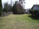 Spacious backyard with a well-maintained lawn, a privacy fence, and mature trees offering a tranquil outdoor space at 1174 Oak Knoll Ct, Lithonia, GA 30058