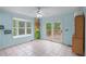 Light filled breakfast nook, with tile floors, bay window and walkout to private back deck at 190 Ccc Rd, Kingston, GA 30145