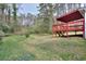 Backyard with a covered patio and mature trees for privacy at 1245 Shore Dr, Atlanta, GA 30311