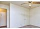 Bedroom featuring clean walls, neutral carpet, and modern ceiling fan at 1245 Shore Dr, Atlanta, GA 30311
