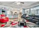 Open concept living area flows into a modern kitchen with a breakfast bar at 95 Hawthorn Ln, Covington, GA 30014