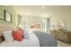 Comfortable main bedroom featuring a tufted headboard, large windows, and neutral tones at 2641 Cacao Sq, Acworth, GA 30101