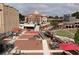 A nice aerial view of a town center with brick roads and various buildings at 4037 Hill Station Ct, Sugar Hill, GA 30518