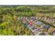 Panoramic aerial view of a residential neighborhood and its surrounding greenery at 3897 Lake Sanctuary Way, Atlanta, GA 30349