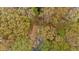 Overhead view of the property with trees, fence, and house at 4453 Autumn Glo Ct Ct, Douglasville, GA 30135