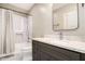 Bathroom with marble countertops, a shower and bathtub combination, and pattern tile flooring at 559 Robinson Se Ave, Atlanta, GA 30315