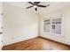 Bedroom featuring hardwood floors, a ceiling fan, and natural light at 559 Robinson Se Ave, Atlanta, GA 30315