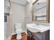 Cozy bathroom featuring modern fixtures and a tiled shower and neutral decor at 111 Leathers Circle Nw, Atlanta, GA 30314