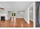 Bright living room with hardwood floors, fireplace, and neutral paint at 111 Leathers Circle Nw, Atlanta, GA 30314