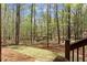 View of lush, wooded backyard offering privacy and natural beauty at 208 Greenhill Dr, Dallas, GA 30157