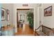 Elegant foyer with hardwood floors, decorative accents, with a view into other living spaces at 208 Greenhill Dr, Dallas, GA 30157