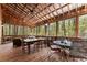 Relaxing screened-in porch with comfortable seating and views of the natural surroundings at 208 Greenhill Dr, Dallas, GA 30157