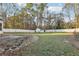 Fenced yard with patio area and storage shed at 277 Edison Dr, Stockbridge, GA 30281