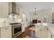 Modern kitchen with stainless steel oven, white cabinets, and ample counter space at 405 Ballymore Pass, Woodstock, GA 30189