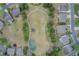Aerial view of a community park featuring a playground, gazebo, and walking paths at 4461 Kentland Dr, Acworth, GA 30101