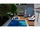Relaxing backyard with a swimming pool, hot tub, lounge chairs, and screened in porch at 1190 Mosspointe Dr, Roswell, GA 30075