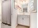 Bathroom with a vanity, tile floors, and a shower at 1190 Mosspointe Dr, Roswell, GA 30075