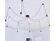 Modern spider light fixture has exposed bulbs hanging from the ceiling at 1147 Laurel Valley Ct, Buford, GA 30519