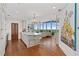 Open-concept kitchen featuring a marble island, modern appliances, and seamless access to living area at 3300 Windy Ridge Se Pkwy # 1501, Atlanta, GA 30339