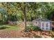 Backyard view of the fenced in yard and shed at 1811 Tilliewood Ne Trl, Marietta, GA 30066