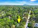 Aerial view of the neighborhood showing lush greenery and the home's location at 292 Old Rosser Rd, Stone Mountain, GA 30087
