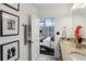 Bright bathroom featuring a granite countertop and doorway view to the well decorated bedroom at 855 Peachtree Ne St # 3005, Atlanta, GA 30308