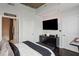 Modern bedroom features contemporary decor, including a flat-screen TV and sleek furnishings at 855 Peachtree Ne St # 3005, Atlanta, GA 30308