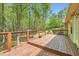 A spacious wooden deck offers a tranquil view of the surrounding lush greenery at 270 Albertas Ct, Mcdonough, GA 30252