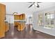 Spacious kitchen featuring hardwood floors and natural light at 46 Centerport Dr, White, GA 30184