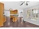 Spacious kitchen featuring hardwood floors and natural light at 46 Centerport Dr, White, GA 30184