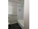 Bathroom with subway tile shower and black tile flooring at 305 Henry Aaron Sw Ave, Atlanta, GA 30310