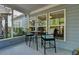 Enclosed patio features a high-top table with seating and windows overlooking the backyard at 4230 Braden Nw Ln, Kennesaw, GA 30144