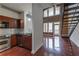 Open kitchen and living space with stainless steel appliances and hardwood floors at 264 19Th Nw St # 2308, Atlanta, GA 30363