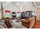 Bright living room with vaulted ceilings, a fireplace, and hardwood floors at 3560 Glen Summit Ln, Snellville, GA 30039
