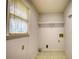 Utility room with window, flooring, shelf, washer and dryer hookups at 806 Jefferson Sw Ct, Conyers, GA 30094