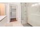Modern bathroom with glass shower and large closet at 1155 Custer Se Ave # 209, Atlanta, GA 30316