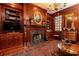 Sophisticated living room with fireplace, built-in bookshelves, and traditional decor at 3022 Loridan Se Way, Atlanta, GA 30339
