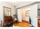 Office with hardwood floors, vintage furniture, and view into adjacent room at 824 Greenwood Ne Ave # 9, Atlanta, GA 30306