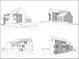 Architectural renderings showing multiple views of exterior elevation at 140 Cedarwood Ln, Roswell, GA 30075