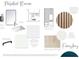 The powder room boasts a framed mirror, chrome faucet and morning frost quartz matte finish countertop at 140 Cedarwood Ln, Roswell, GA 30075