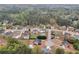 Aerial view showcasing a residential area with lush trees and beautiful homes, some with pools at 52 Weatherstone Way, Dallas, GA 30157