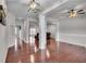 Open dining room area featuring hardwood floors and ample natural light, perfect for Gathering gatherings at 52 Weatherstone Way, Dallas, GA 30157