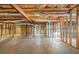 Unfinished basement showing framing, exposed beams and ductwork, and a concrete floor at 512 Clearwater Dr, Mcdonough, GA 30252