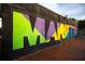 Eye-catching wall mural on a building with large, colorful lettering that spells 'Marietta' at 545 Bellemeade Sw Dr, Marietta, GA 30008