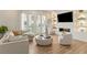 Bright living room featuring fireplace, built-in shelves, and French doors leading to a balcony at 1337 Grey Fox Ne Ct, Atlanta, GA 30306
