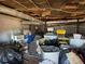 Unfinished basement with visible ductwork and miscellaneous stored items at 6675 Hidden Brook Trl, Atlanta, GA 30349